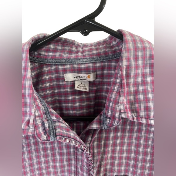 Carhartt plaid long sleeve button down shirt - Picture 2 of 5